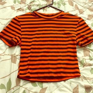 Orange and Black Vixen by Micheline Pitt Crop Top